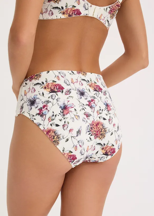 Truse med h&oslash;y midje og blomsterm&oslash;nster (2-pack), bonprix