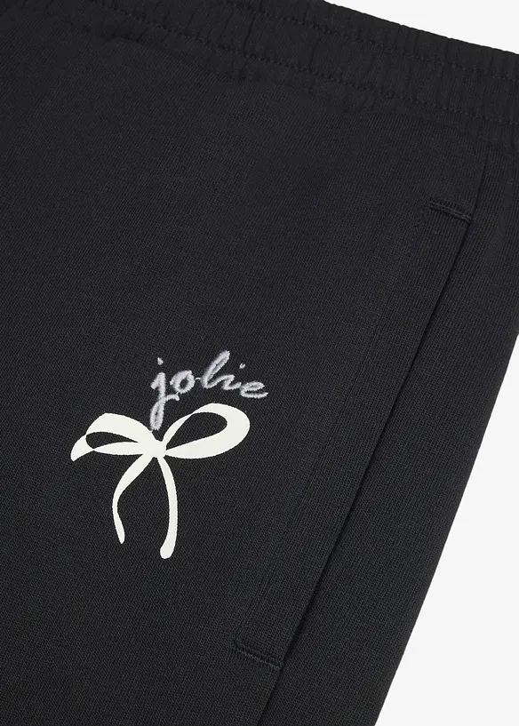 Joggebukse i 100% &oslash;kologisk bomull med vide ben, bonprix