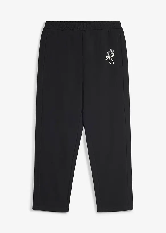 Joggebukse i 100% &oslash;kologisk bomull med vide ben, bonprix