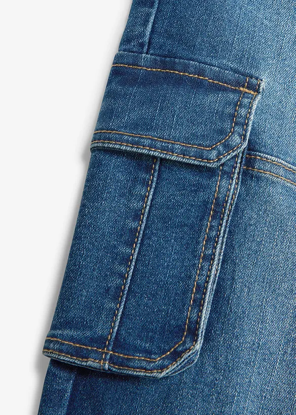 Cargojeans med regulerbar linning, Loose fit, straight, bonprix
