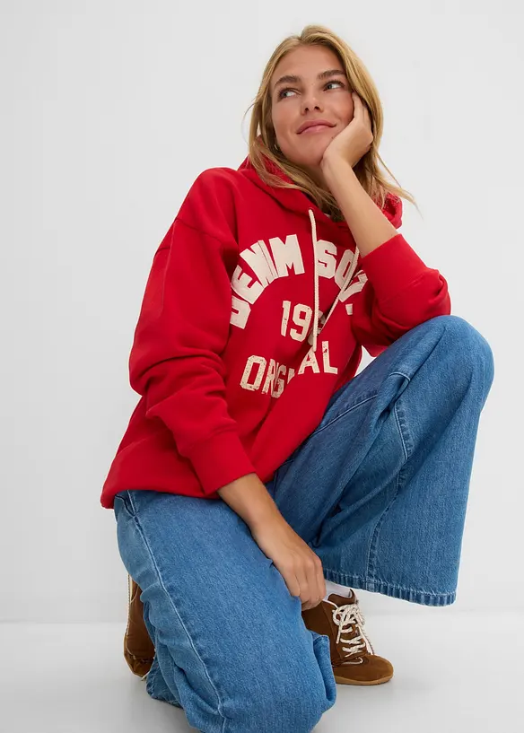 Oversized hettegenser i 100% bomull, bonprix