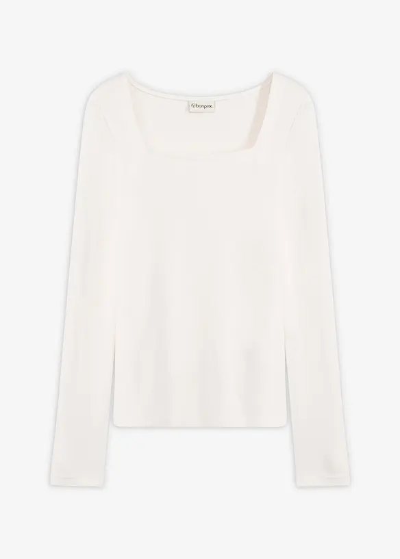 Langermet topp med firkantet utringning, bonprix