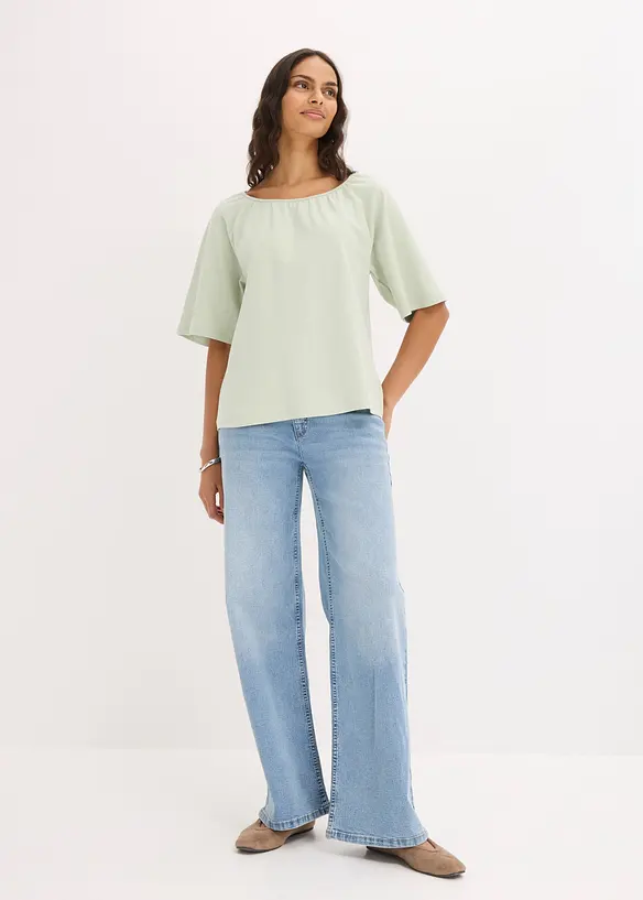 Oversized topp av &oslash;kologisk bomull, bonprix