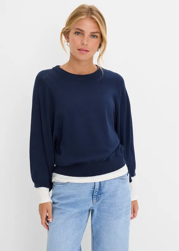Oversized finstrikket genser, bonprix