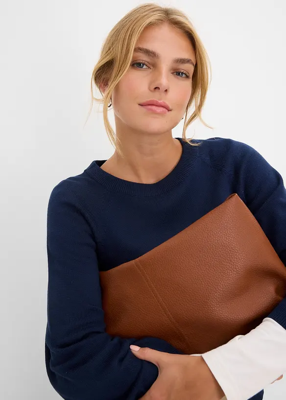 Oversized finstrikket genser, bonprix