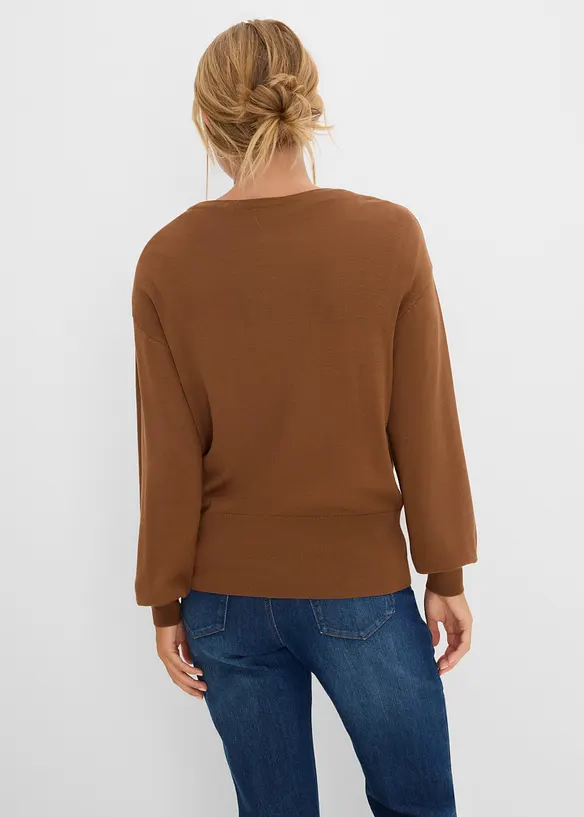 Finstrikket cardigan i myk viskosemiks, bonprix