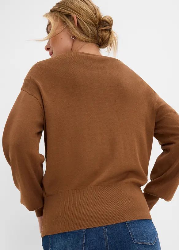 Finstrikket cardigan i myk viskosemiks, bonprix