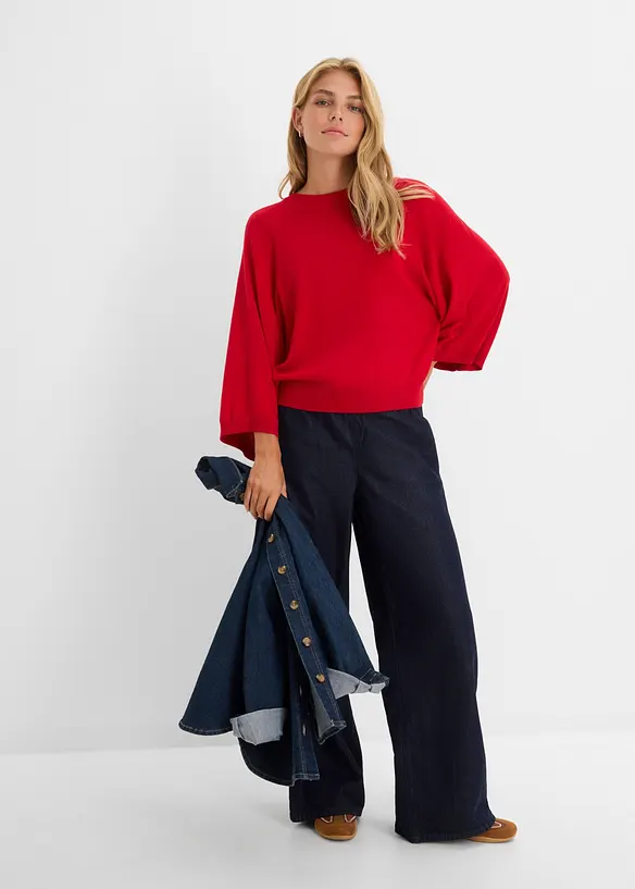 Oversized finstrikket genser, bonprix
