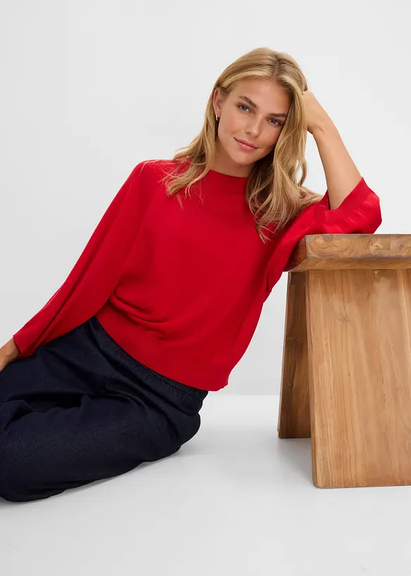 Oversized finstrikket genser, bonprix