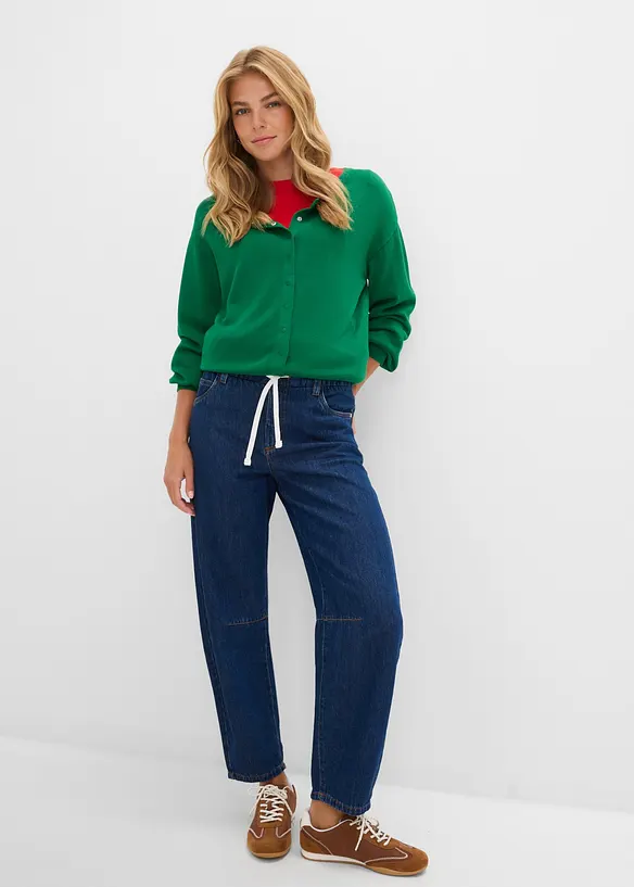 Barrel Jeans Mid Waist cropped, bonprix