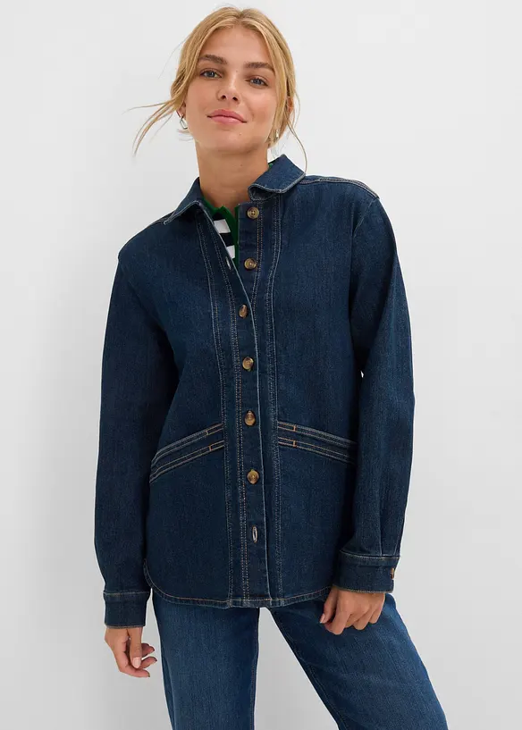 Denimjakke med &oslash;kologisk bomull, bonprix