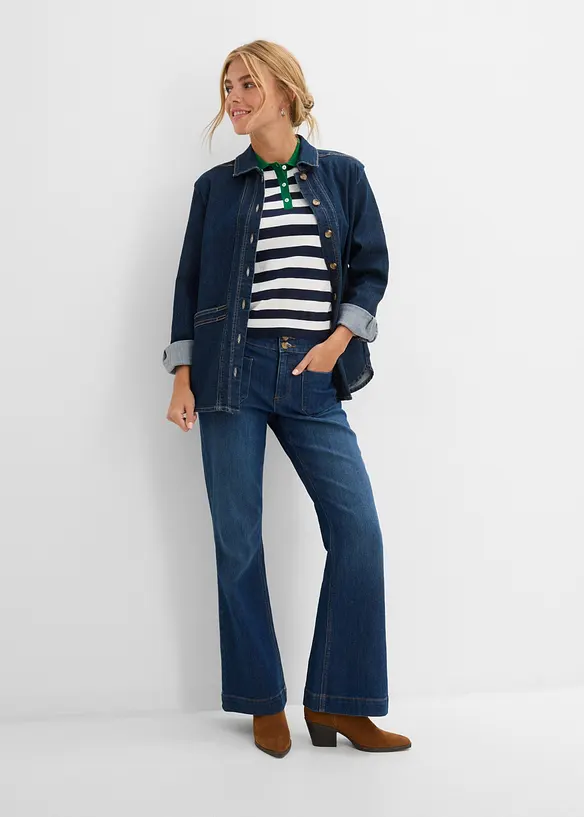 Denimjakke med &oslash;kologisk bomull, bonprix