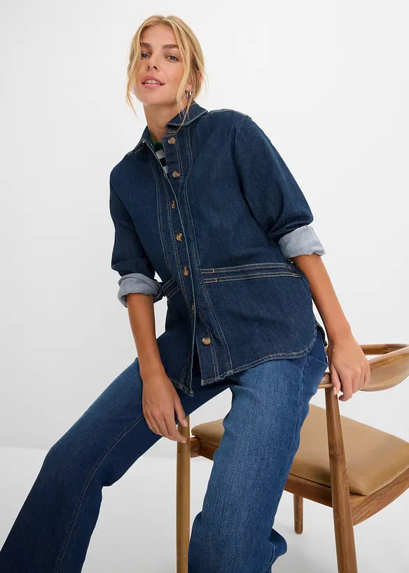 Denimjakke med &oslash;kologisk bomull, bonprix