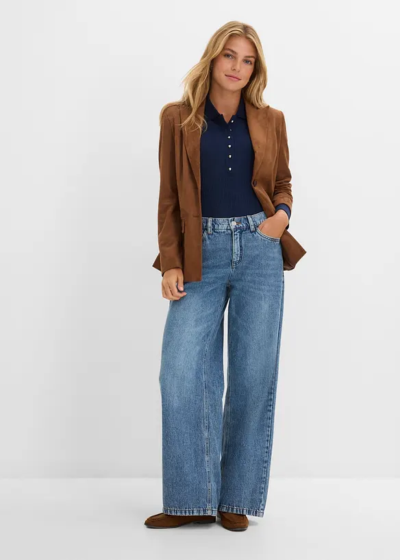 Wide leg-jeans, Mid waist, bonprix