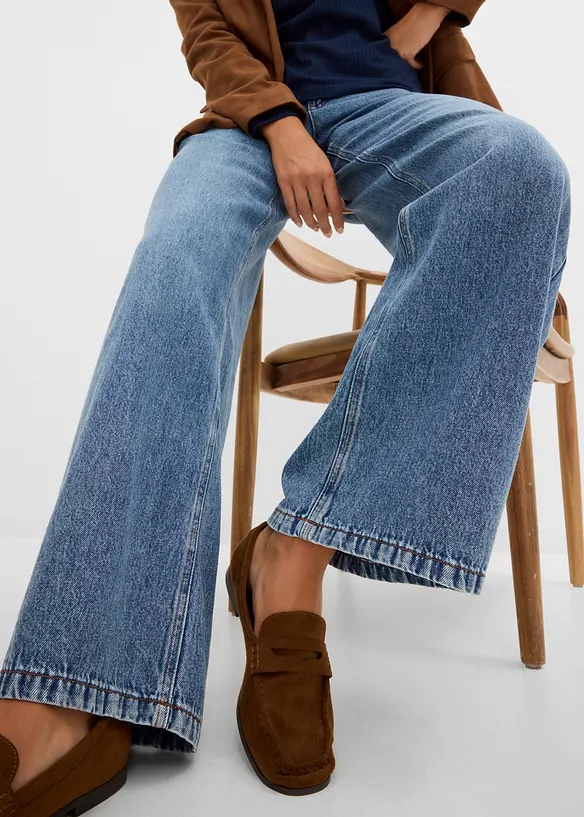 Wide leg-jeans, Mid waist, bonprix