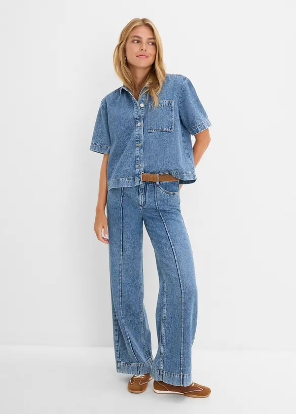 Denimskjorte i 100% bomull, bonprix
