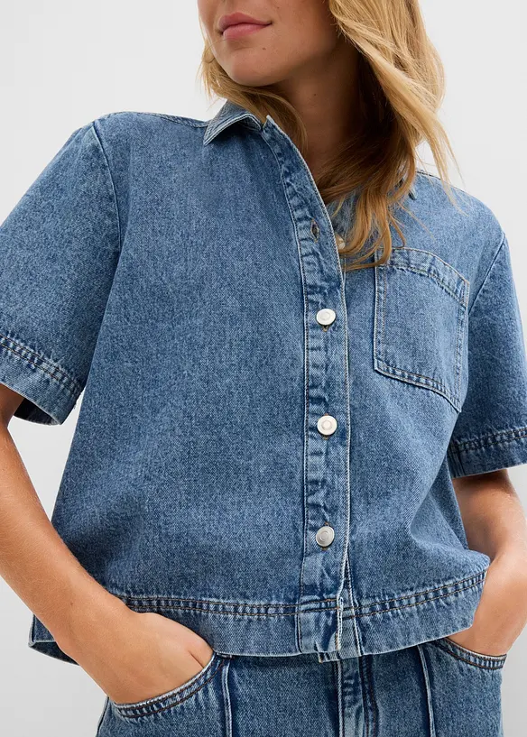 Denimskjorte i 100% bomull, bonprix