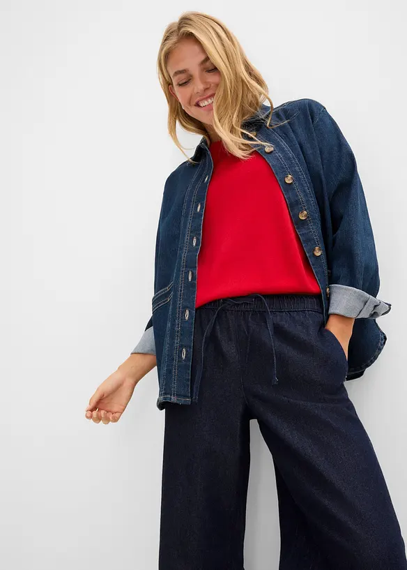 Lett Wide leg-jeans, Mid Waist, bonprix
