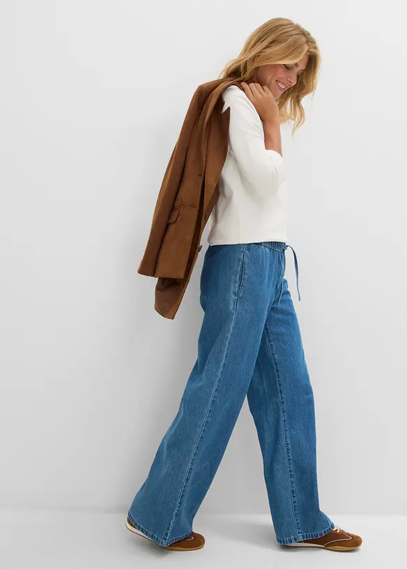 Lett Wide leg-jeans, Mid Waist, bonprix