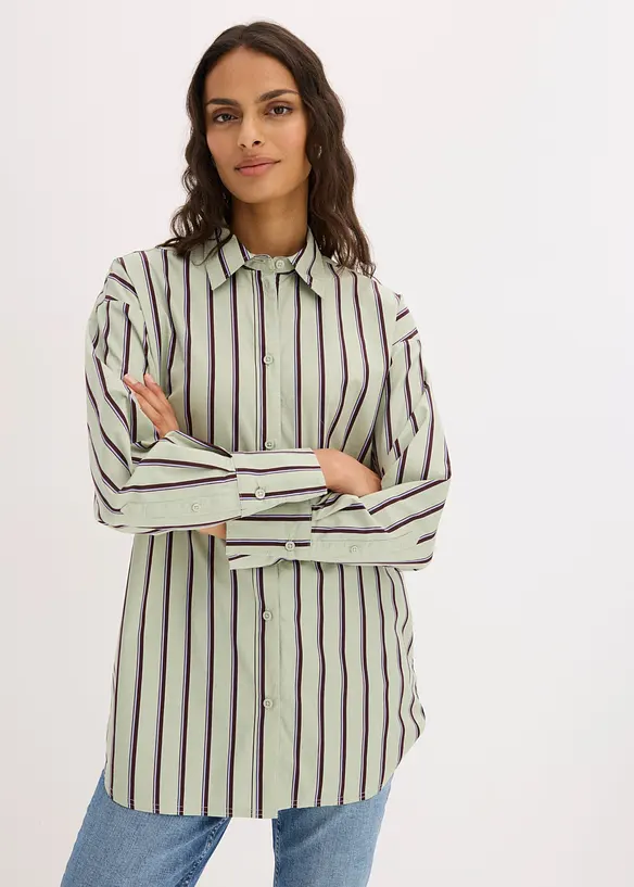 Skjortebluse av bomullsmiks, bonprix