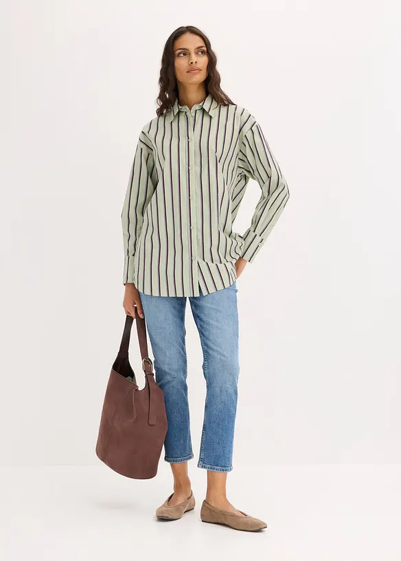 Skjortebluse av bomullsmiks, bonprix