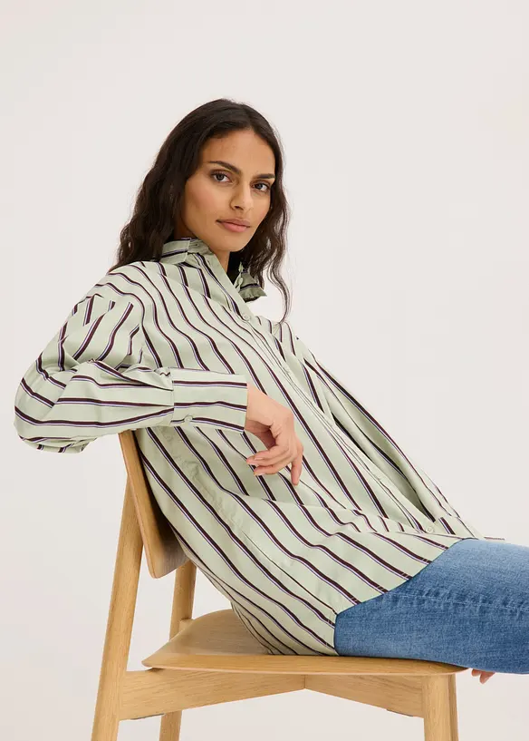 Skjortebluse av bomullsmiks, bonprix