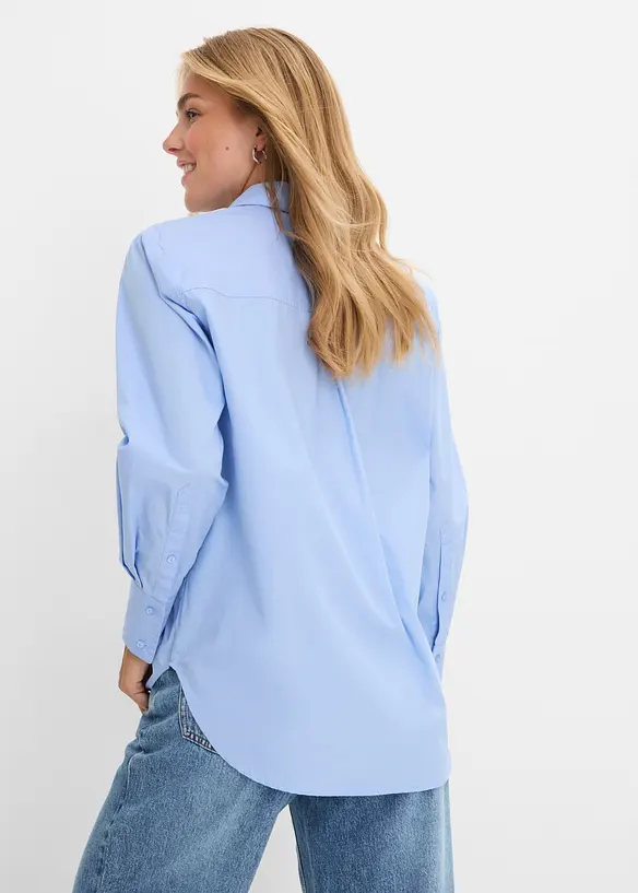 Skjortebluse i 100% bomull, bonprix