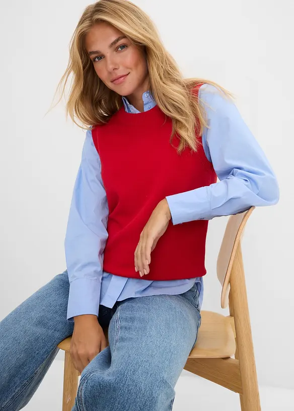 Skjortebluse i 100% bomull, bonprix