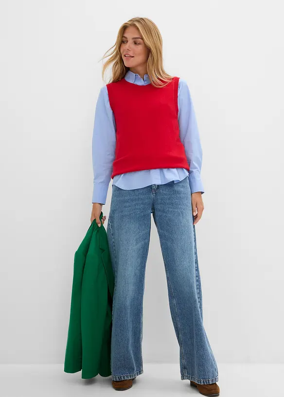 Skjortebluse i 100% bomull, bonprix