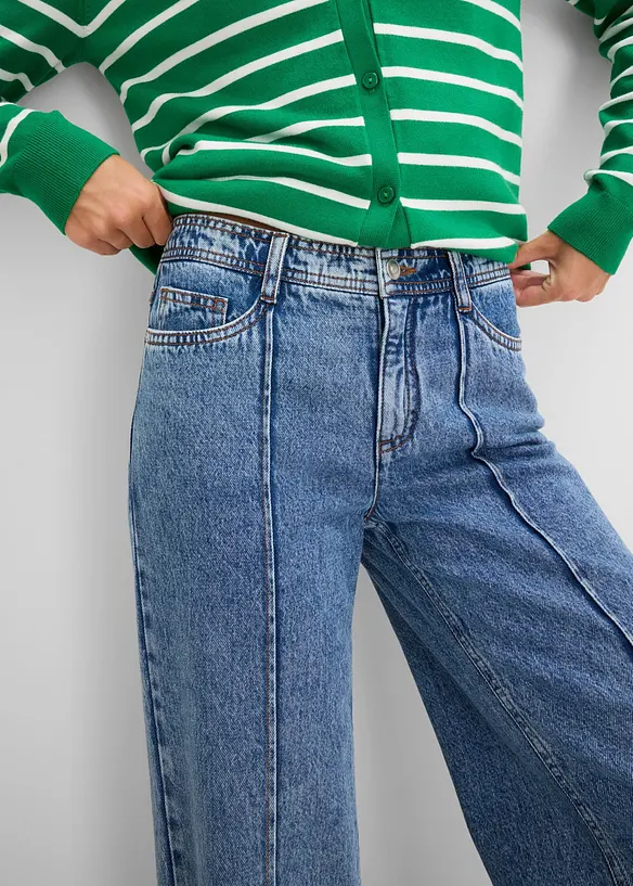 Wide leg-jeans, Mid waist, bonprix