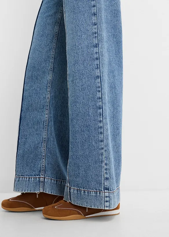 Wide leg-jeans, Mid waist, bonprix