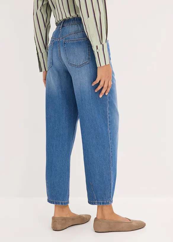 Barrel Jeans Mid Waist cropped, bonprix