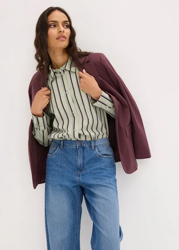 Barrel Jeans Mid Waist cropped, bonprix