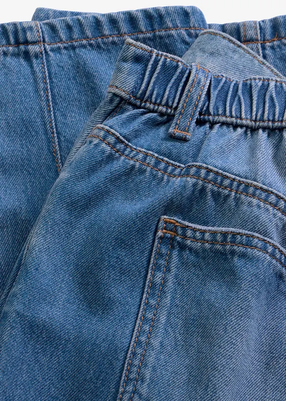 Barrel Jeans Mid Waist cropped, bonprix