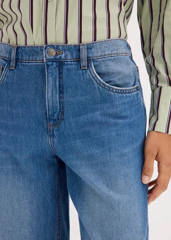 Barrel Jeans Mid Waist cropped, bonprix