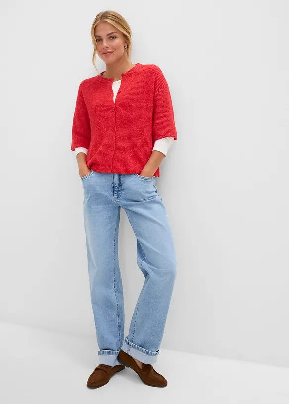 Cardigan i vid passform med ull, bonprix