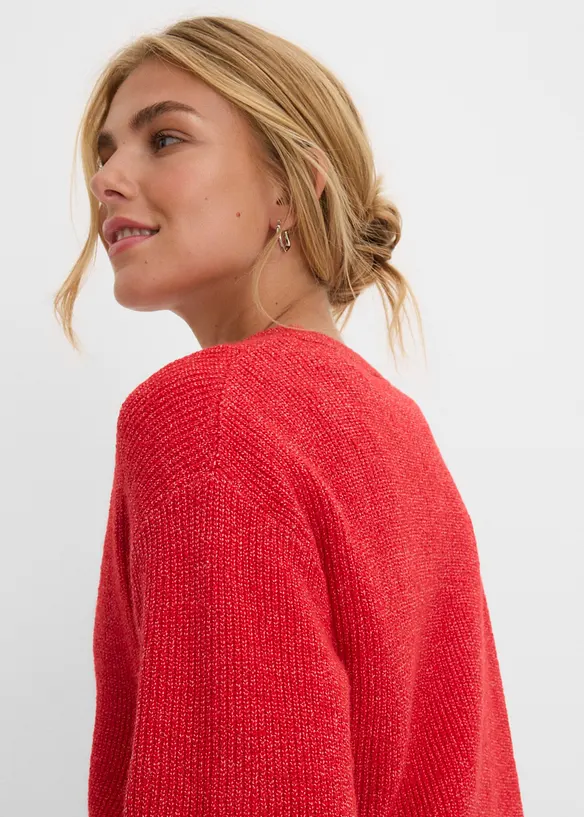 Cardigan i vid passform med ull, bonprix