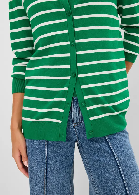 Finstrikket cardigan i myk viskosemiks, bonprix