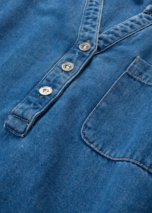 Denimbluse i tunikastil, bonprix