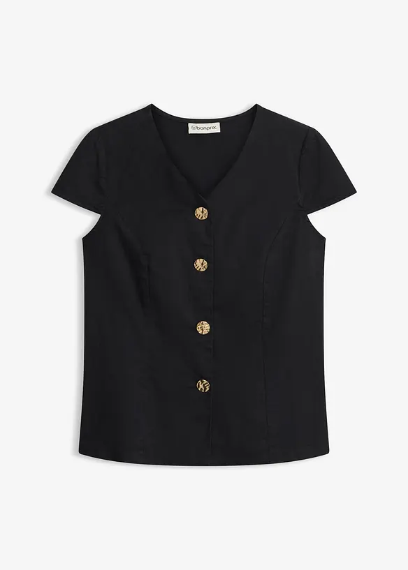 Kortermet bomullsbluse, bonprix