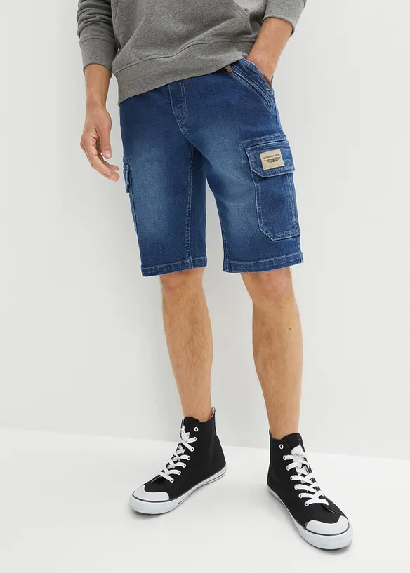Cargo-bermudashorts i denim med stretch, Regular Fit, bonprix