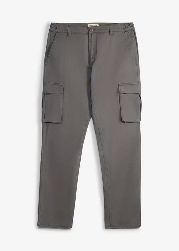 Classic fit-cargobukse med elastisk linning, straight, bonprix
