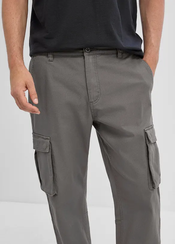 Classic fit-cargobukse med elastisk linning, straight, bonprix