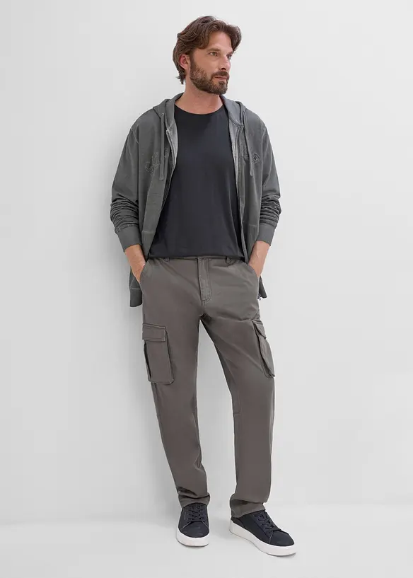 Classic fit-cargobukse med elastisk linning, straight, bonprix