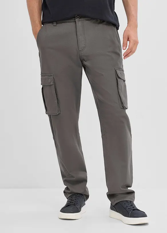 Classic fit-cargobukse med elastisk linning, straight, bonprix