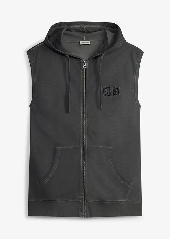 Hettevest i vasket look og 100% bomull, bonprix