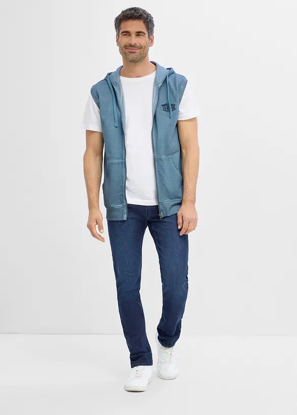 Hettevest i vasket look og 100% bomull, bonprix