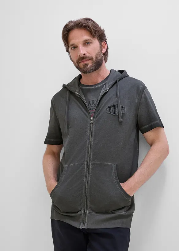 Hettevest i vasket look og 100% bomull, bonprix