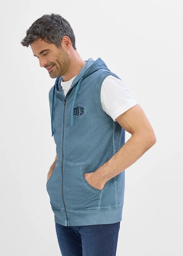 Hettevest i vasket look og 100% bomull, bonprix
