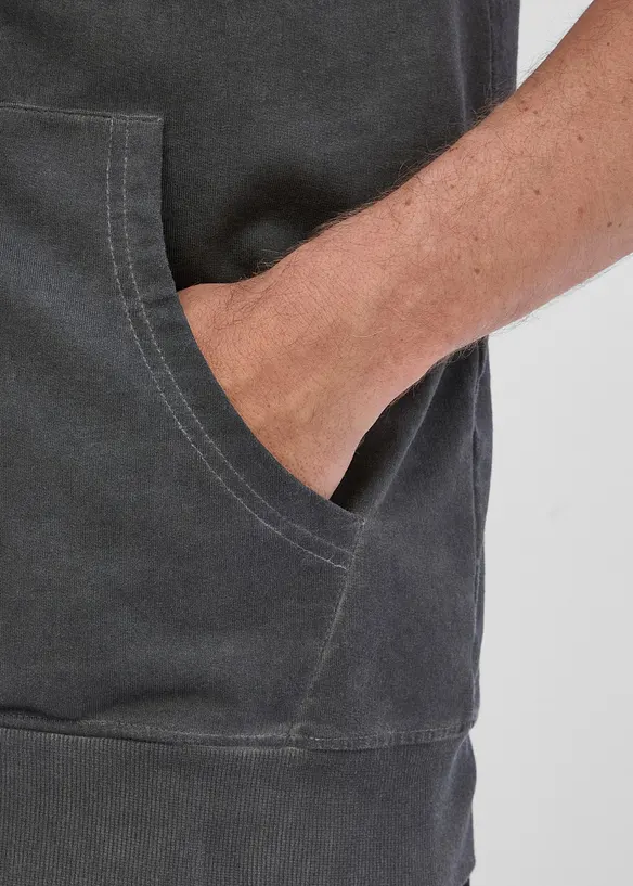 Hettevest i vasket look og 100% bomull, bonprix
